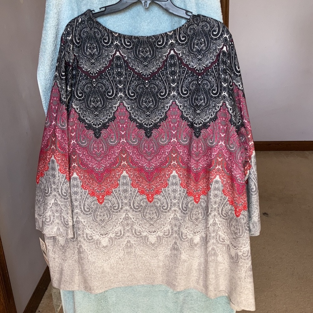 Ruby Rd top cozy vibes boho print pullover printed shirt casual size 2X - Picture 16 of 17